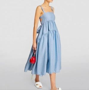 cecilie bahnsen blue dress Cecilie Bahnsen Sofie Dress in Kaze Matelassé Light Blue main image 1